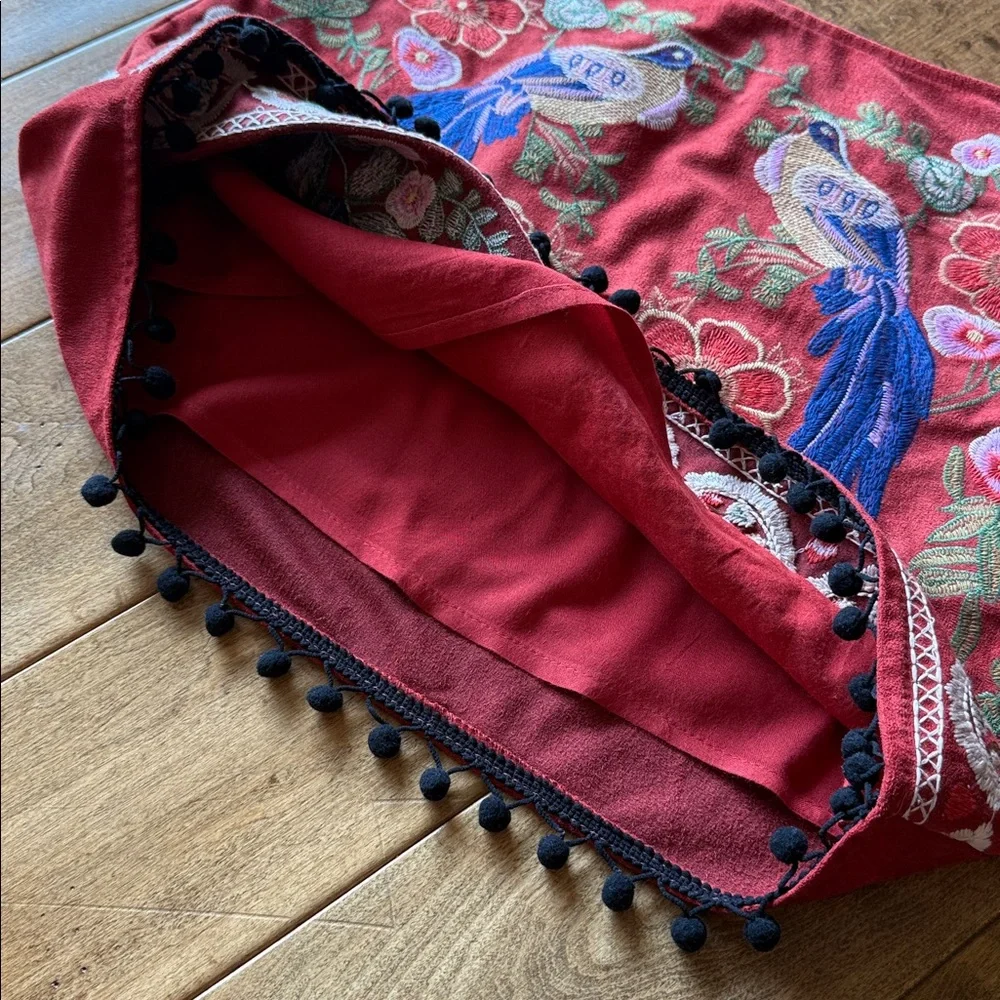 altar’d state Vermillion Sueded Embroidered Skirt - Picture 5 of 13